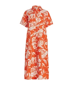 Abbie Shirtdress in Poppy White