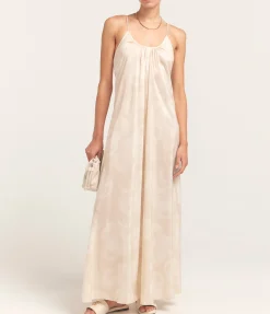 Aida Maxi Dress in Oat Mushroom