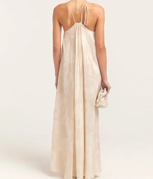 Aida Maxi Dress in Oat Mushroom