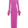 Amalie Long Sleeve Crepe Dress in Pink