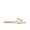 Anna Laminated Nappa Leather Flat in Gold