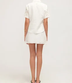 Anystos Linen Embroided Shirt in White