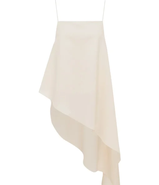 Asymmetric Tie Detail Top in Cream