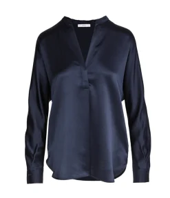Band Collar Blouse in Coastal