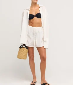 Beau Silk Blend Short in Ivory