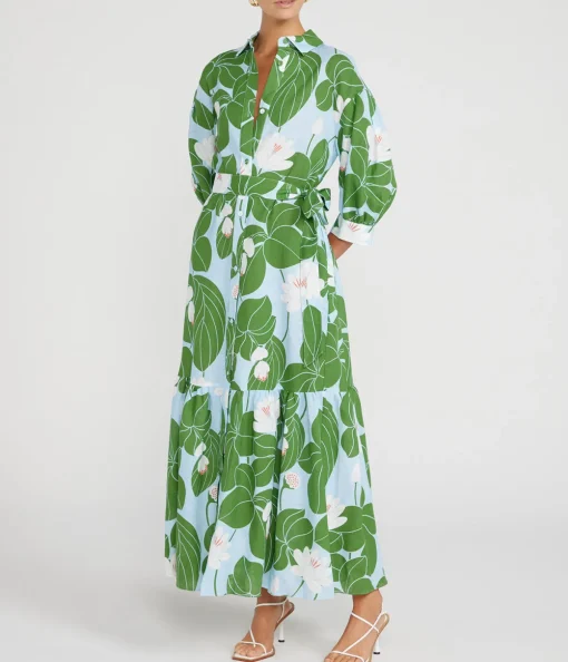 Bianca Shirtdress in Waterlily Green