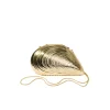 Bridget Metal Oyster Shell Clutch in Gold