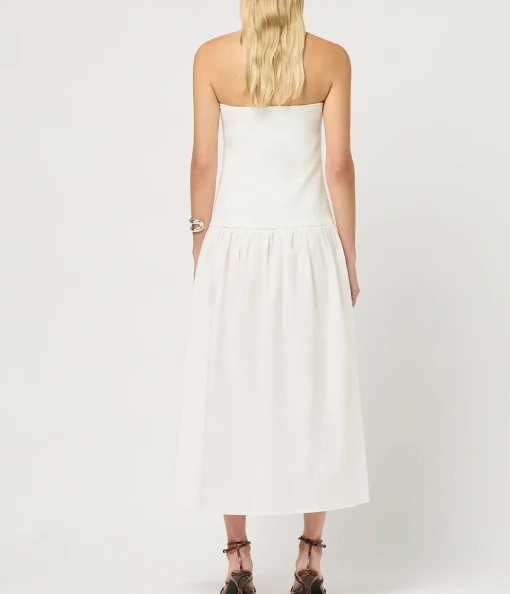 Buckle Halter Dress in Optic White