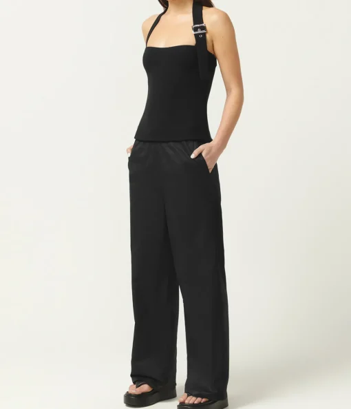 Buckle Halter Top in Black