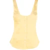 Button Down Vest in Pale Yellow