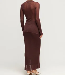 Carrie Midi Skirt in Cocoa