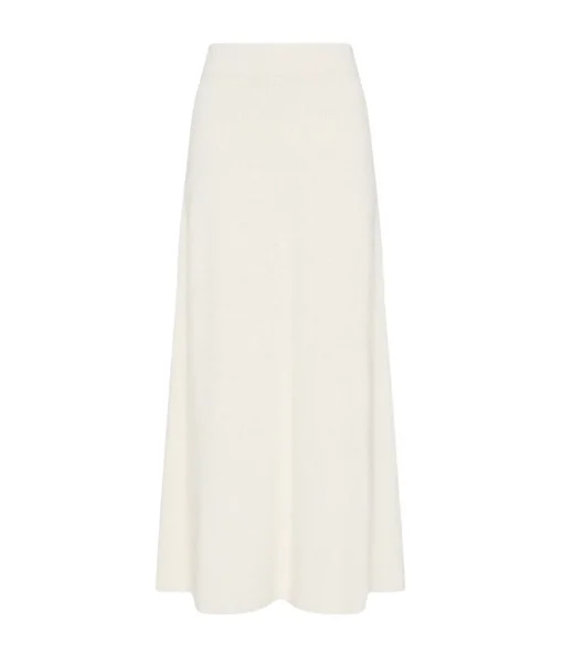 Celeste Cashmere Blend Skirt in Off White