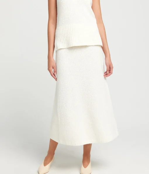 Celeste Cashmere Blend Skirt in Off White