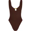 Celine Swimsuit in Metallic Chocolate