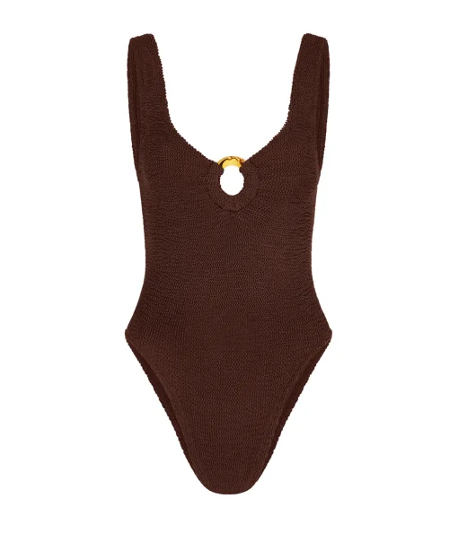 Celine Swimsuit in Metallic Chocolate