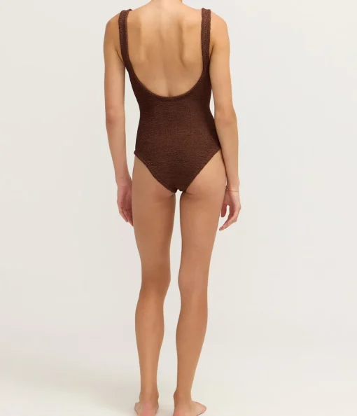 Celine Swimsuit in Metallic Chocolate