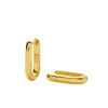 Classic Ovate Hoop Earrings in Gold