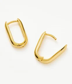 Classic Ovate Hoop Earrings in Gold