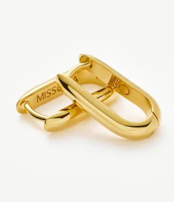Classic Ovate Hoop Earrings in Gold