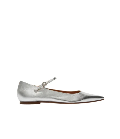 Cleo Nappa Flat in Silver