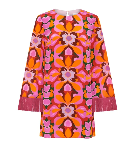 Cocoa Crepe Mini Dress in Seventies Orange
