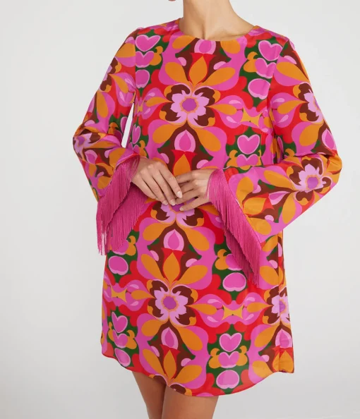 Cocoa Crepe Mini Dress in Seventies Orange