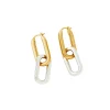 Convertible Ovate Double Link Hoop Earrings in Gold and Rhodium