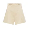 Cotton Paperbag Waist Shorts in Champagne