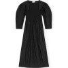 Cotton Poplin Smock Dress in Black
