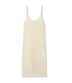 Crochet Scoop Neck Dress in Milk