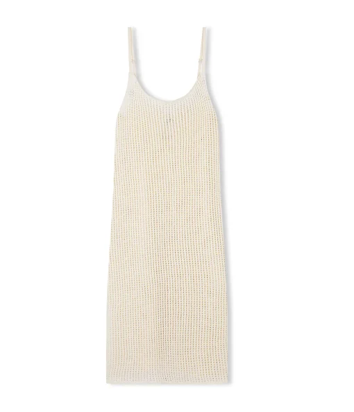 Crochet Scoop Neck Dress in Milk