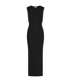 Cupro Jersey Drape Dress in Black