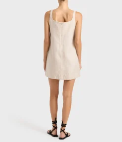 Delphi A-Line Mini Dress in Sand