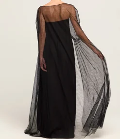 Delphine Sheer Maxi Dress in Black