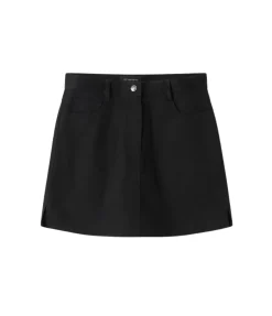 Denim Mini Skirt in Black