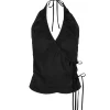 Drawcord Halter in Black