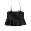 Duchesse Satin Top in Black
