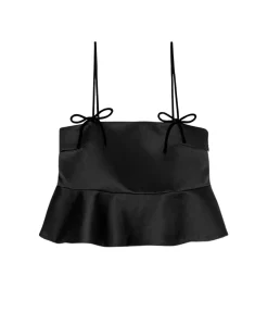 Duchesse Satin Top in Black