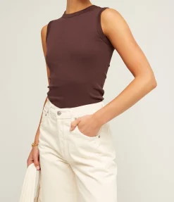 Esme High Neck Tank in Choco Plum