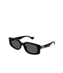 Gucci Rectangular Black Monogram Sunglasses