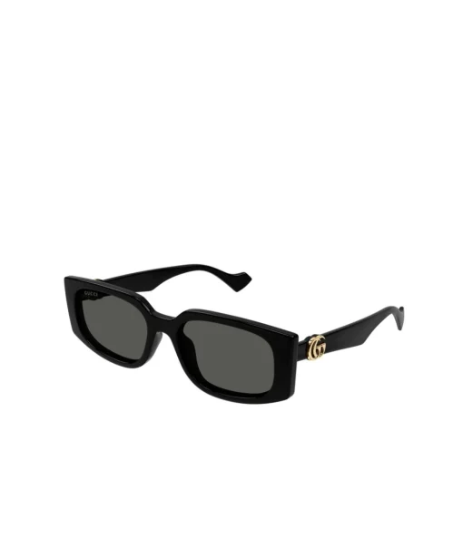 Gucci Rectangular Black Monogram Sunglasses