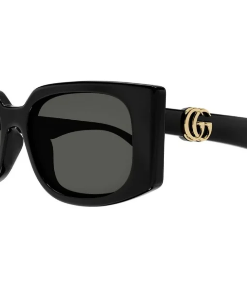 Gucci Rectangular Black Monogram Sunglasses