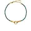 Harris Reed In Good Hands Mini Beaded Gemstone Bracelet in Gold and Green
