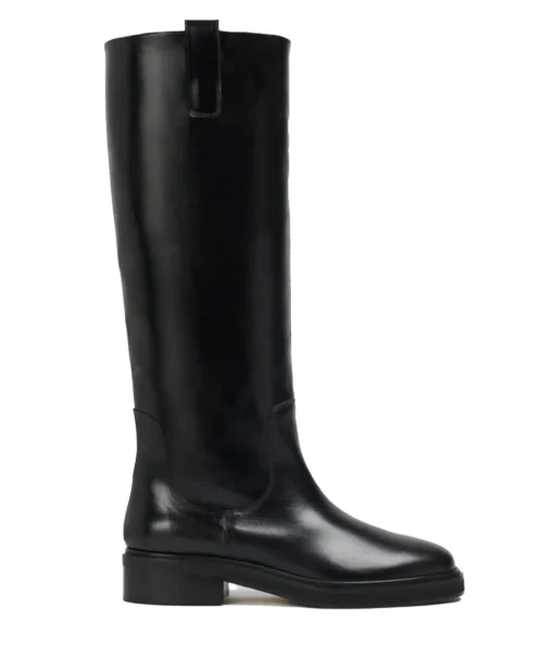 Henry Pull on Calf Leather Boot in Black