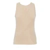 High Neck Knit Singlet in Sand