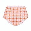 High Waisted Pant in Grapefruit Gingham