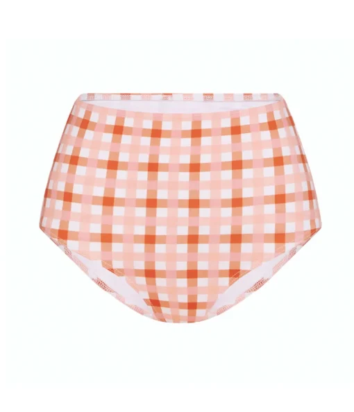 High Waisted Pant in Grapefruit Gingham