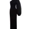 Hudson Crepe Knit Maxi Dress in Black