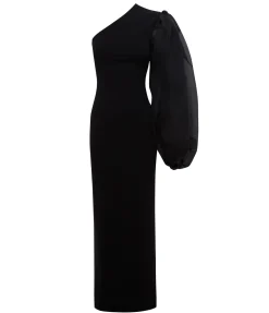 Hudson Crepe Knit Maxi Dress in Black