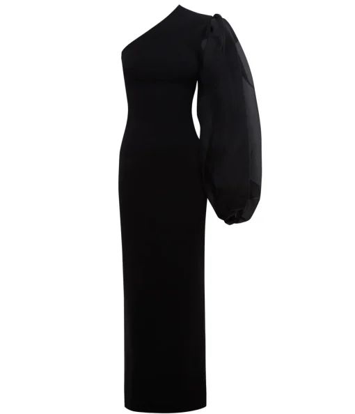 Hudson Crepe Knit Maxi Dress in Black